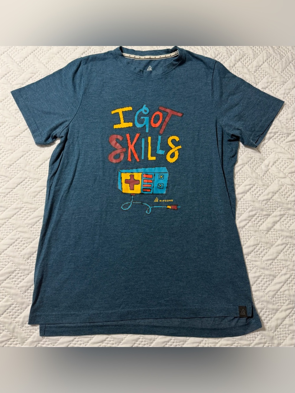 Ripzone Kid I Got Skills Blue Video Gaming Graphic Tee Youth Boy XL Extra Large